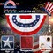 American Bunting Flags Outdoor 2x4 Ft,Pleated Fan Flag with Embroidered Stars,Red White and Blue Decorations for 4th of July Independence Day Memorial Day Patriotic Decorations (Set of 5)